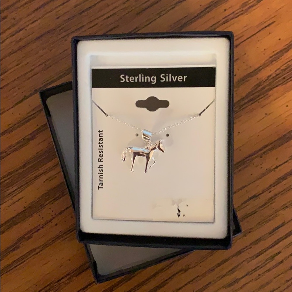 Sterling Silver Prance Horse Necklace